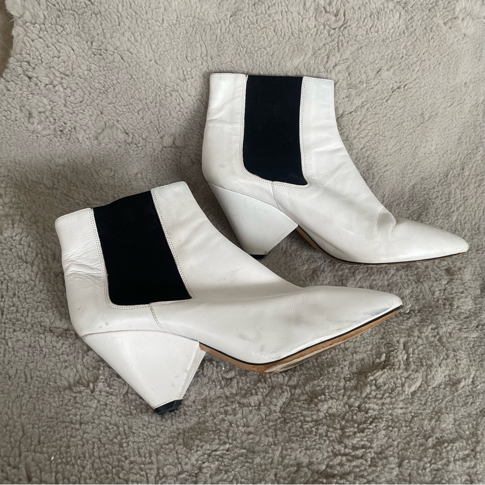 Isabel Marant White Leather Booties